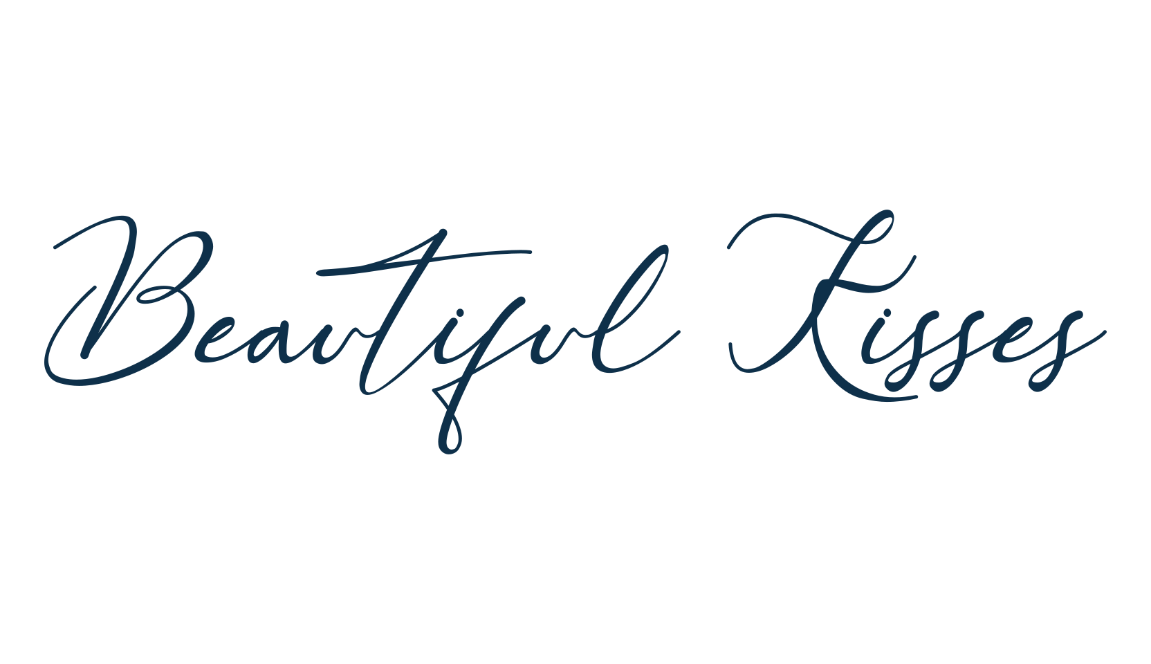Beautiful Kisses, script calligraphy fancy decorative font preview