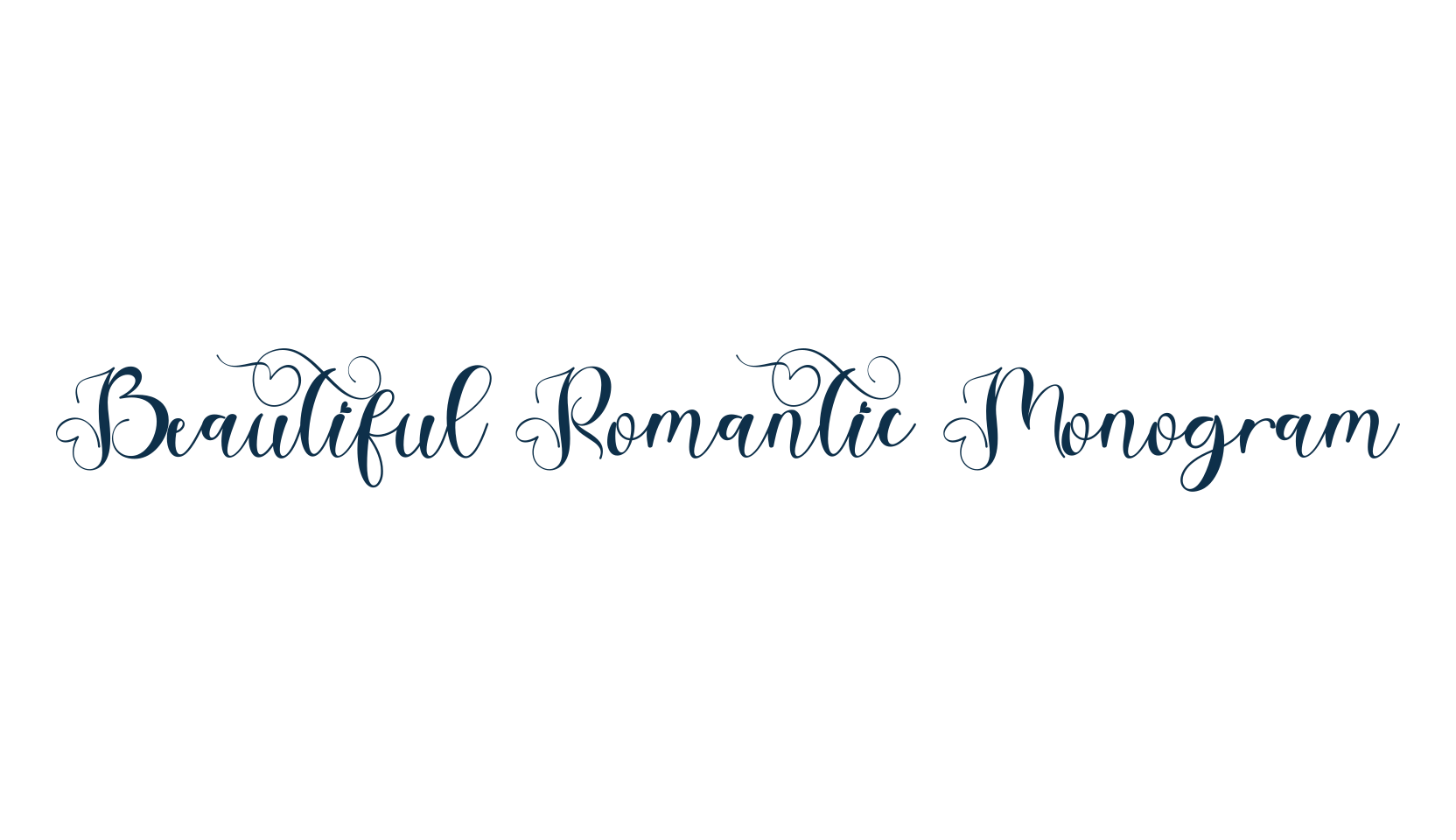 Beautiful Romantic Monogram, display market font preview