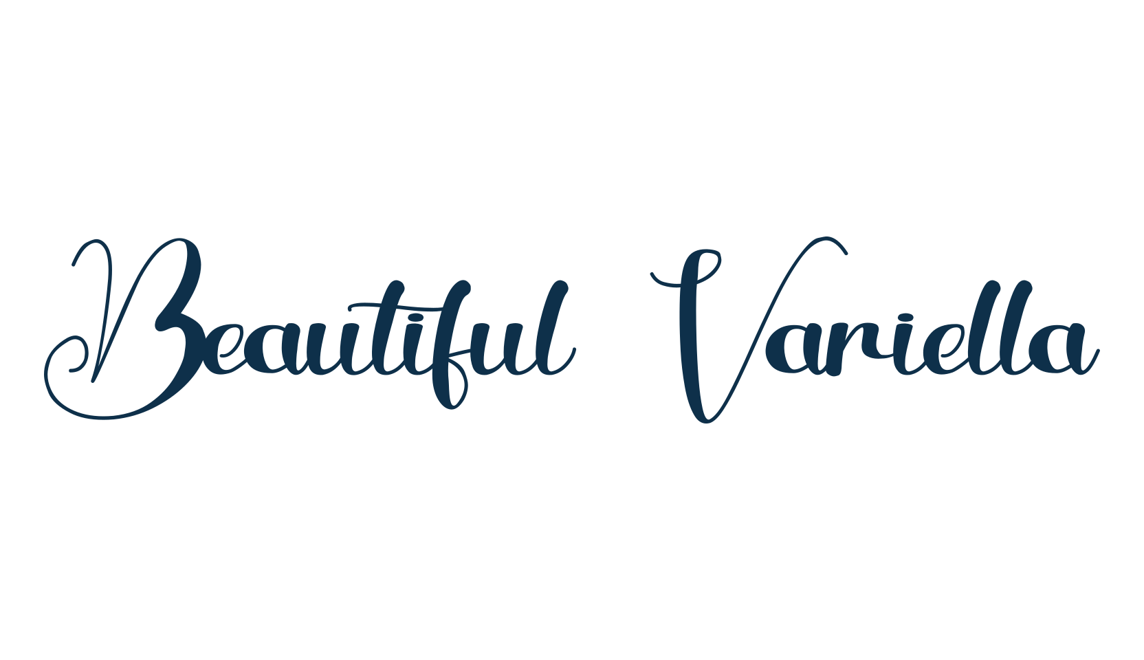 Beautiful Variella, calligraphy font preview