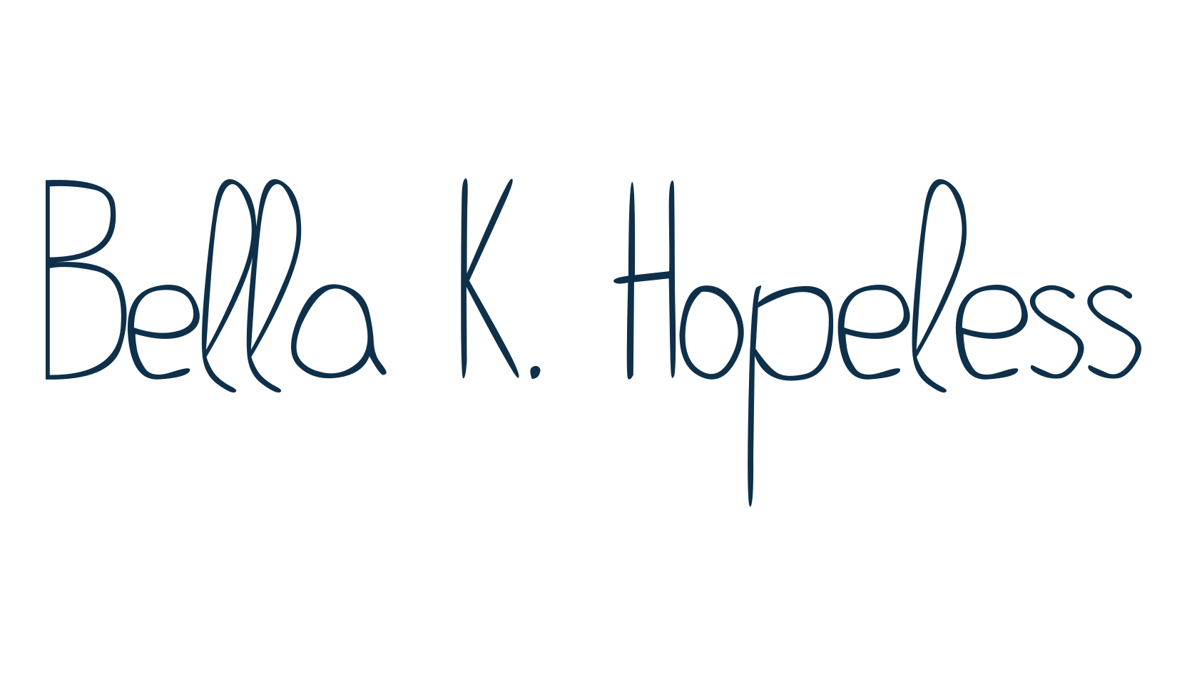 Bella K. Hopeless, script handwritten fancy decorative calligraphy font preview