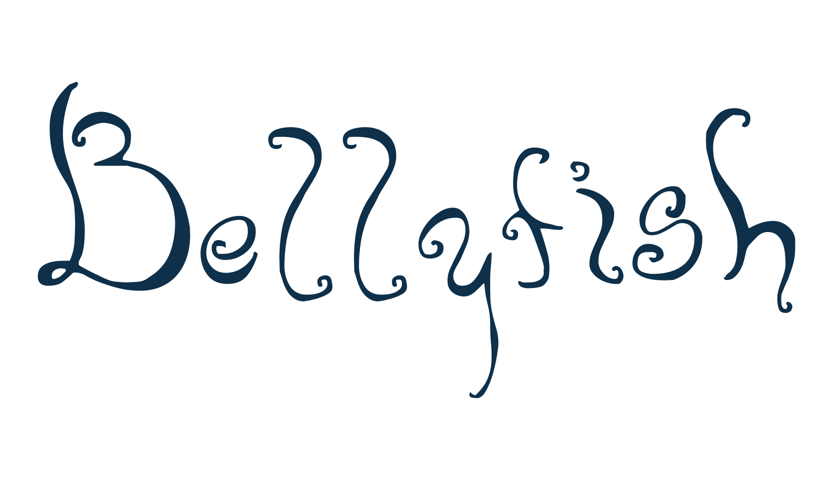 Bellyfish, fancy curly decorative font preview
