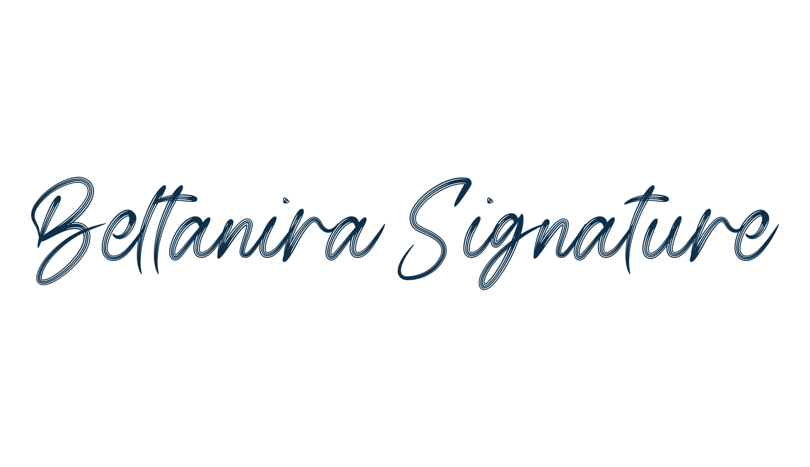 Beltanira Signature, script brush fancy decorative calligraphy font preview