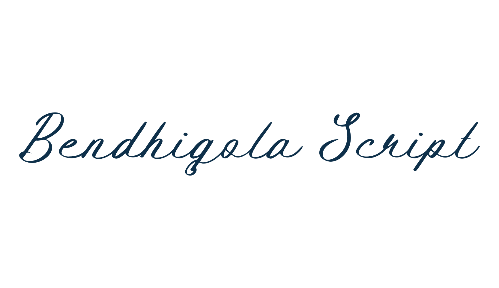 Bendhigola Script, script calligraphy fancy decorative font preview