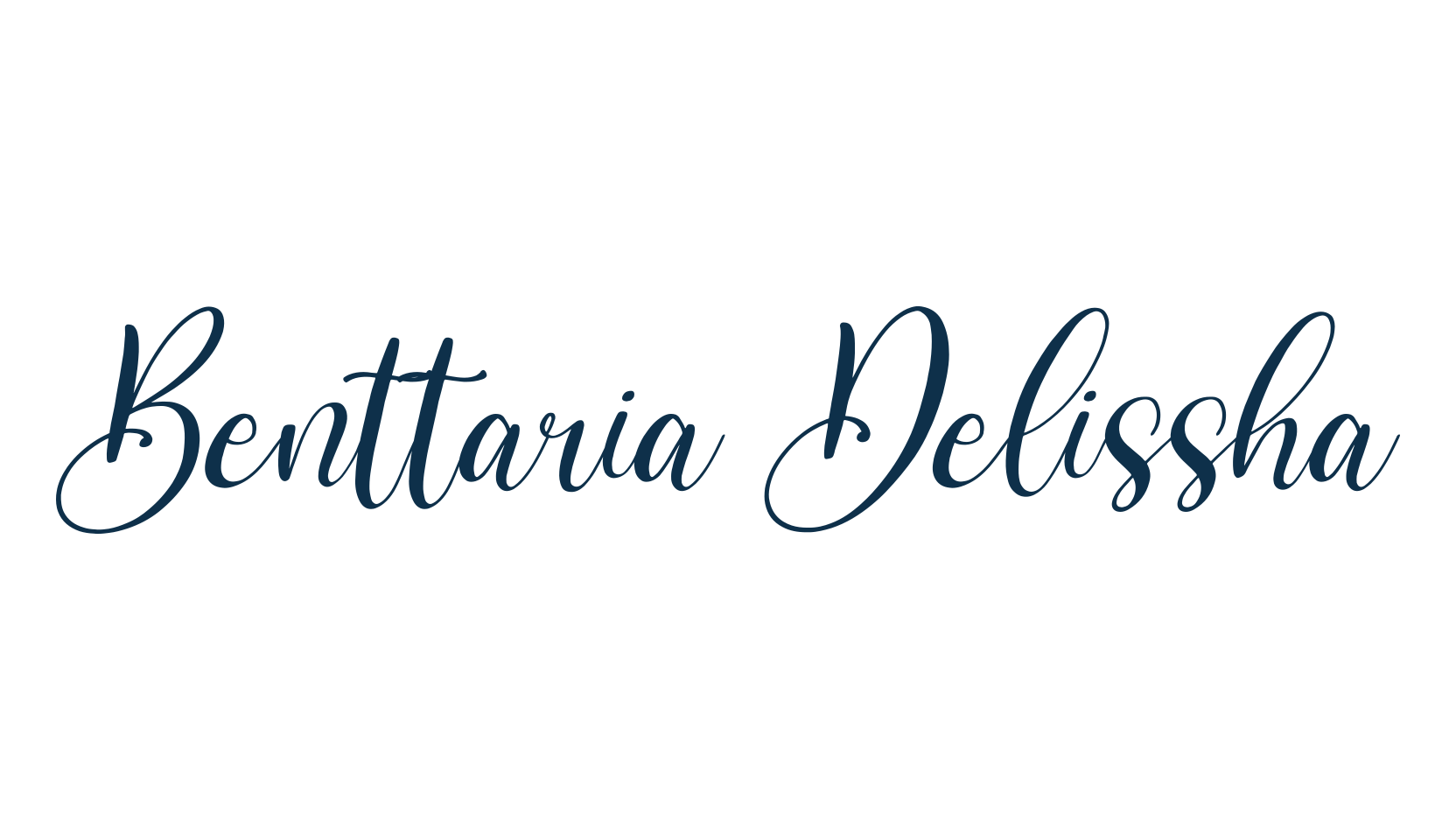 Benttaria Delissha, script calligraphy fancy decorative font preview