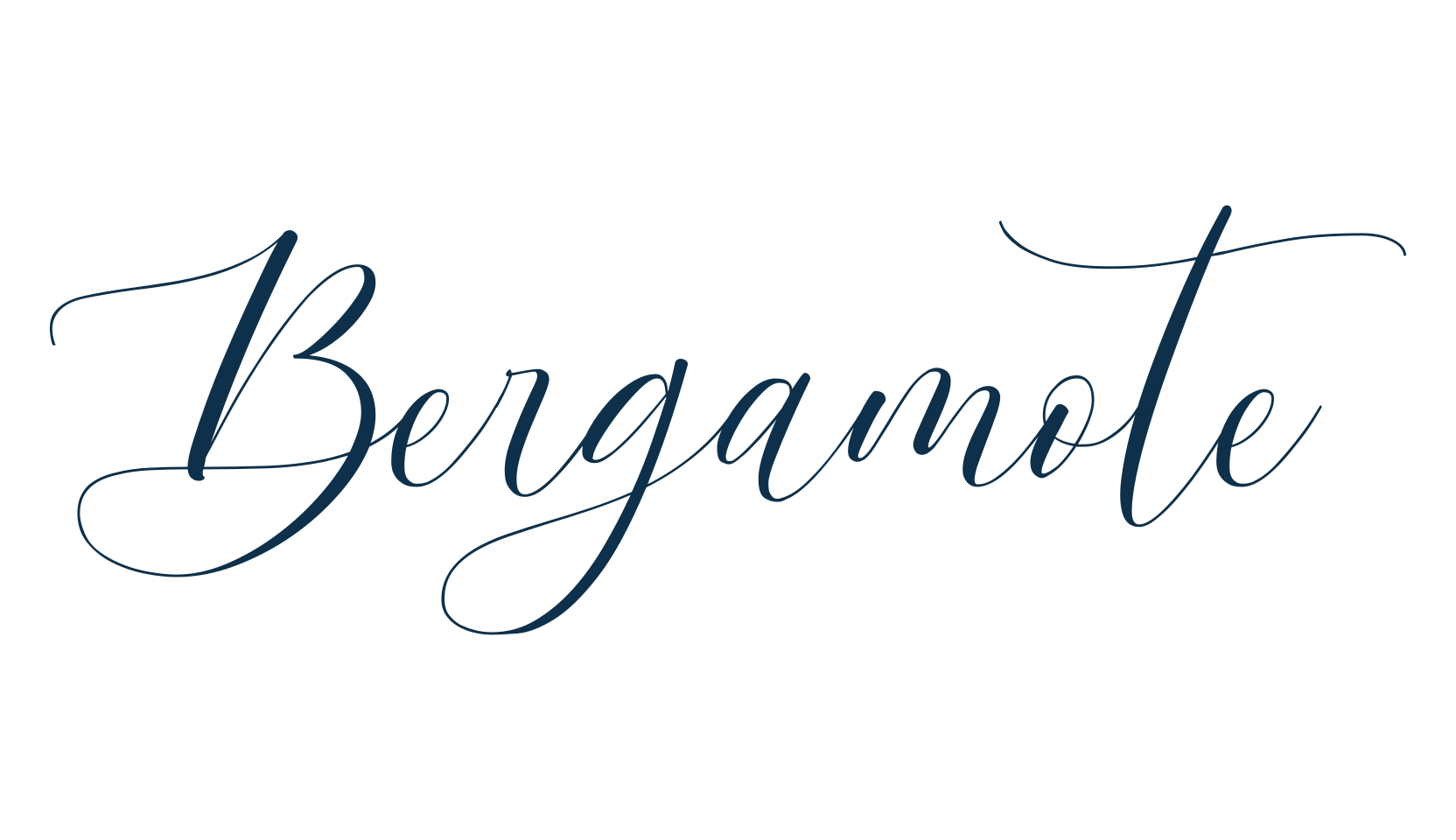 Bergamote, script calligraphy fancy decorative font preview