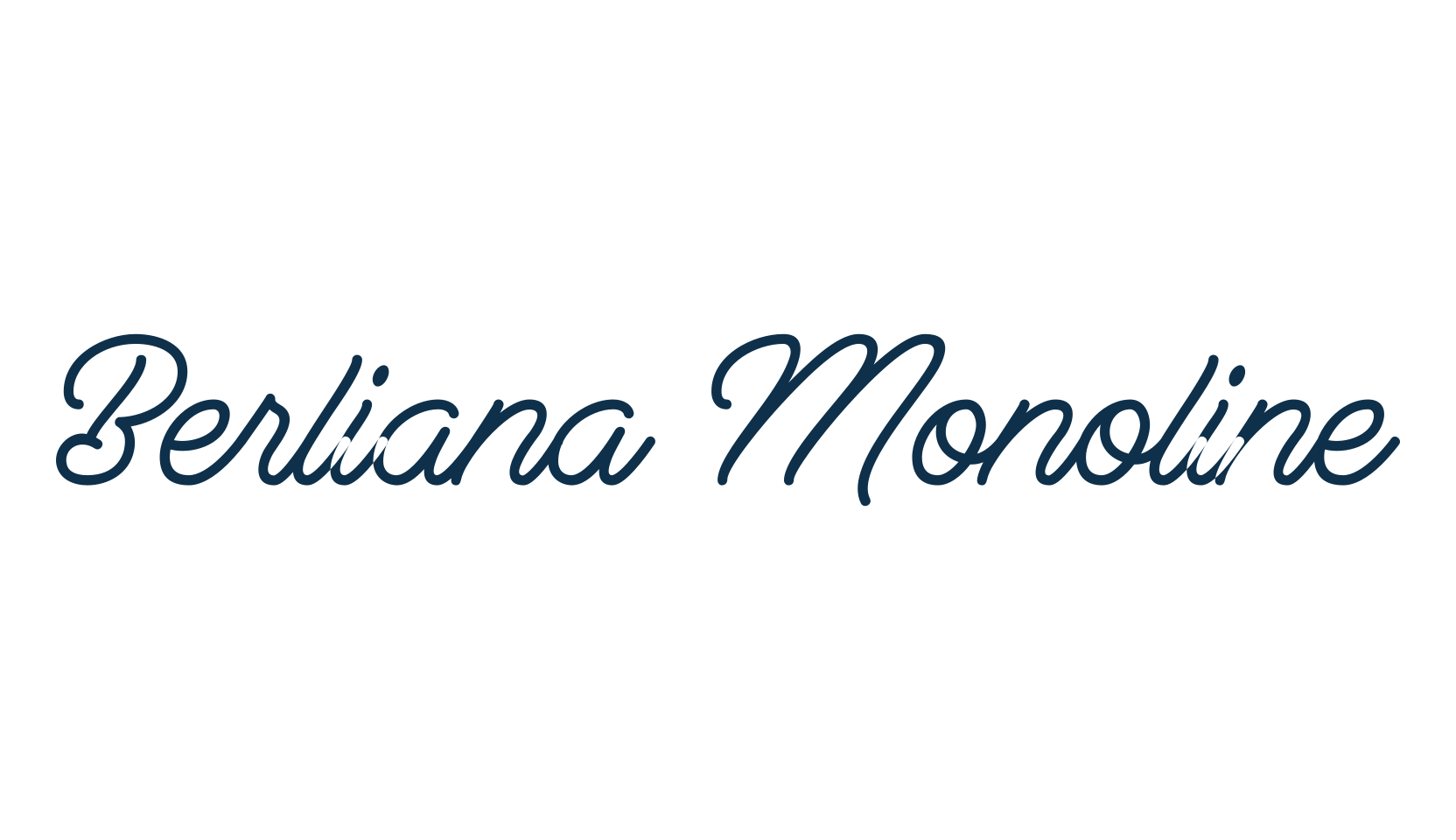 Berliana Monoline, fancy decorative font preview