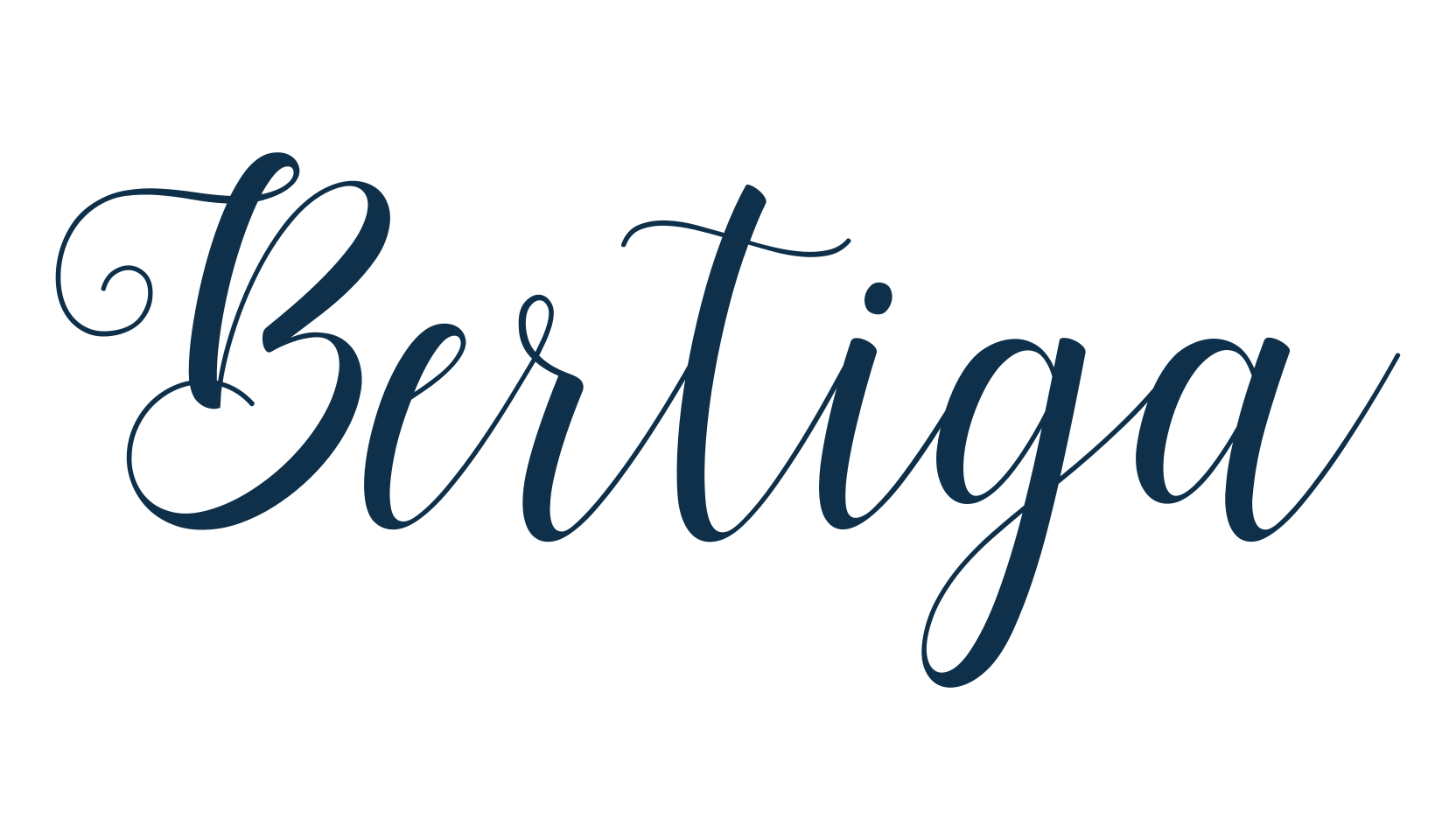 Bertiga, script calligraphy fancy decorative font preview