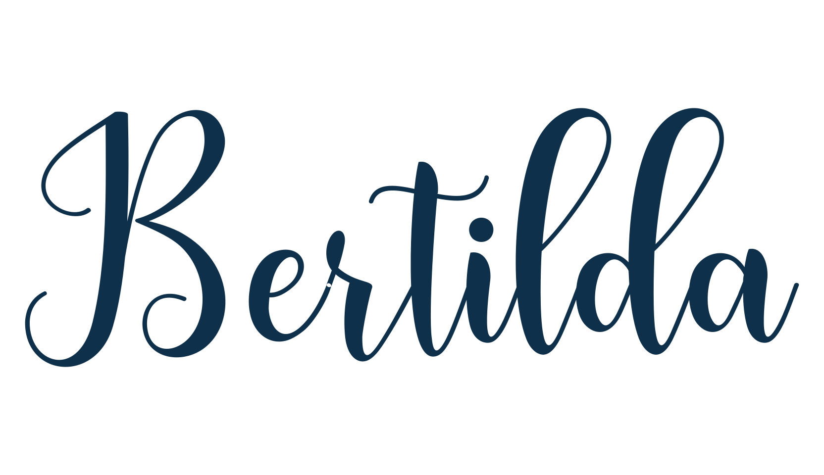 Bertilda, calligraphy font preview