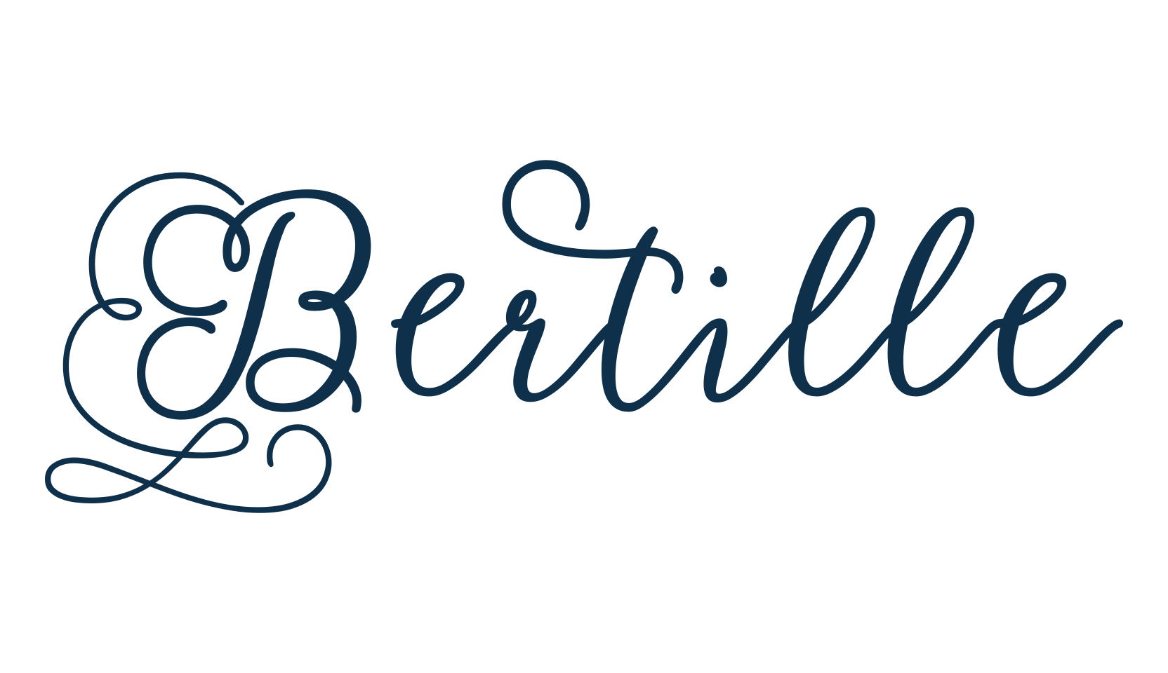Bertille, script calligraphy fancy decorative font preview
