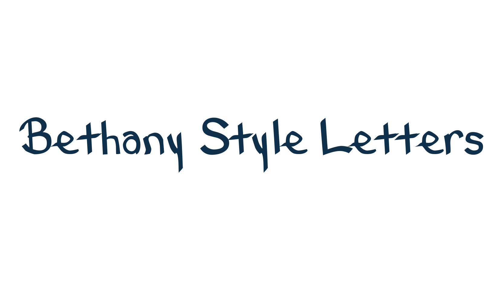 Bethany Style Letters, script handwritten fancy decorative calligraphy font preview