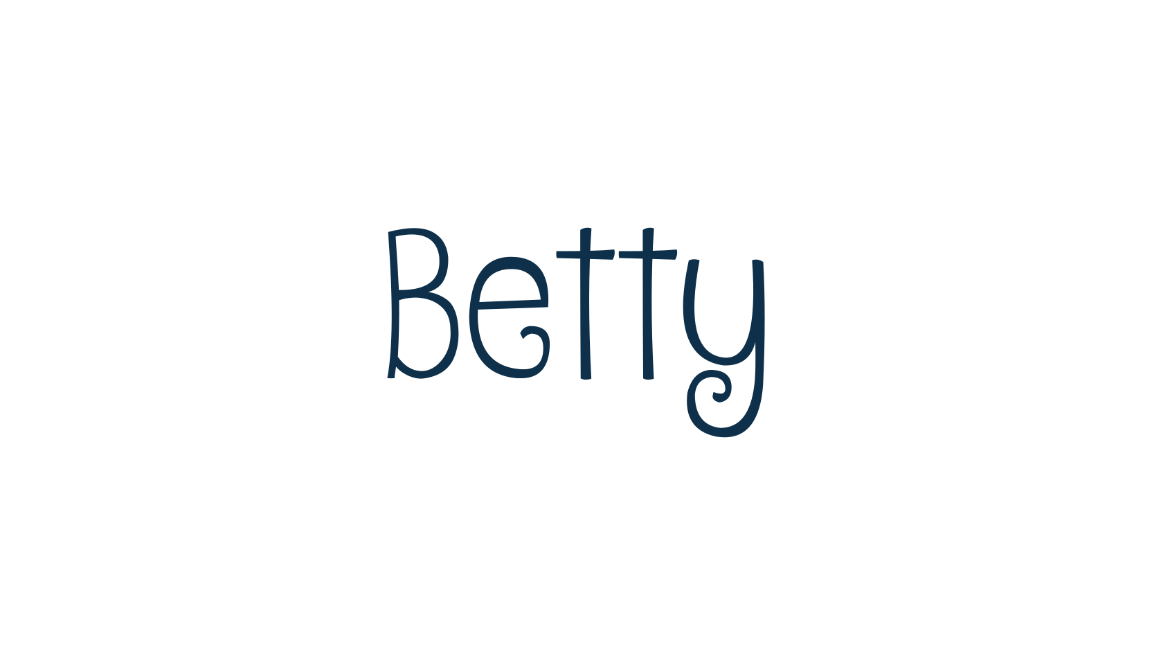Betty, fancy curly decorative font preview