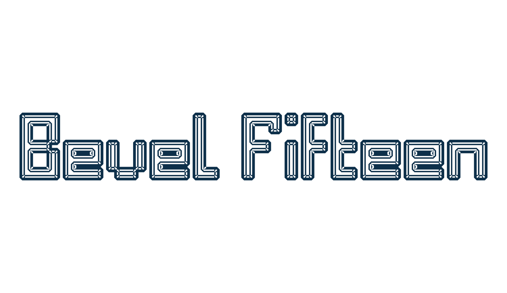 Bevel Fifteen, fancy various techno sci-fi font preview
