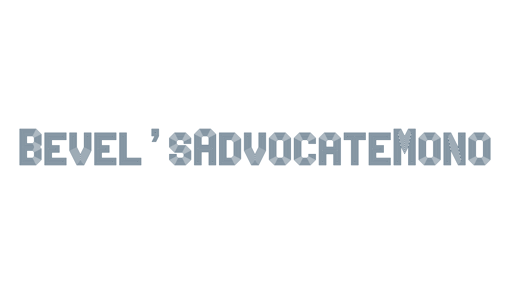 Bevel'sAdvocateMono, fancy decorative font preview