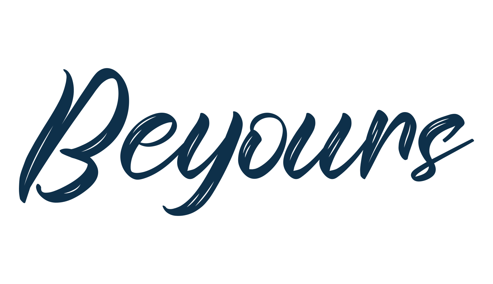 Beyours, script brush fancy decorative calligraphy font preview