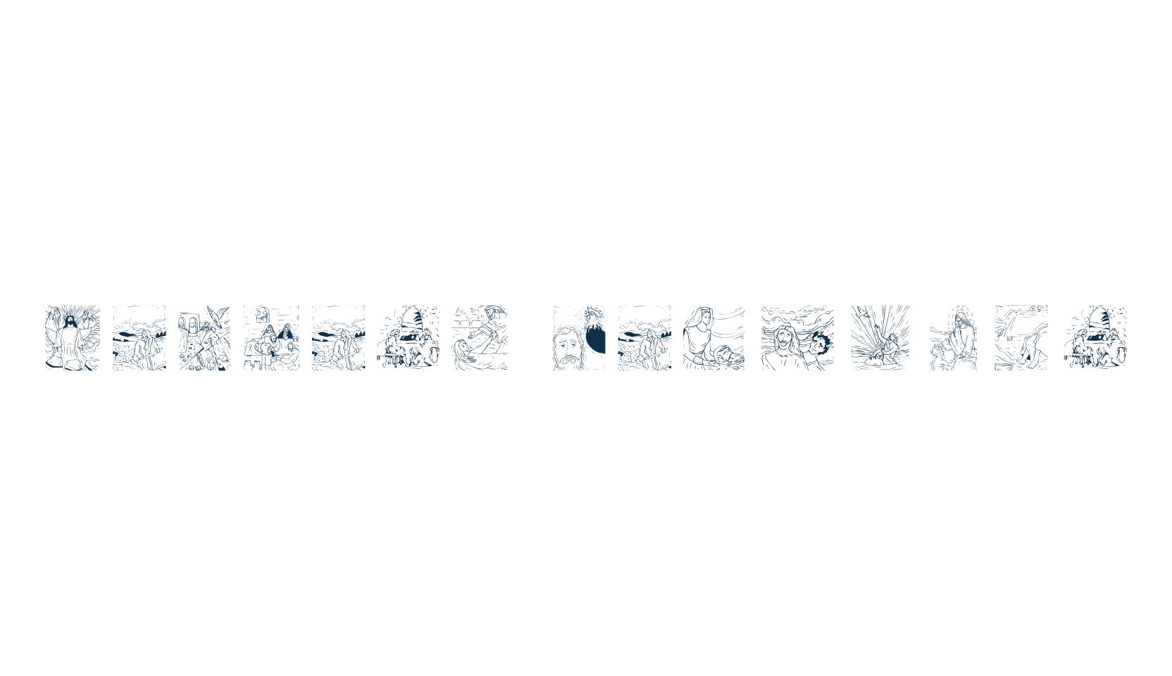 Biblish Pictures, fancy decorative font preview