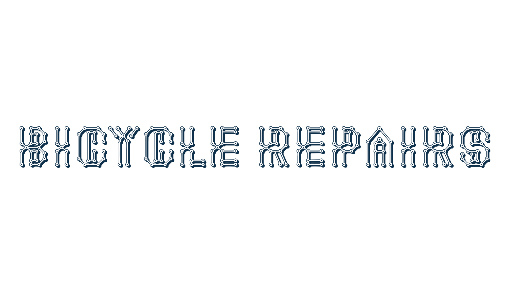 Bicycle Repairs, decorative font preview