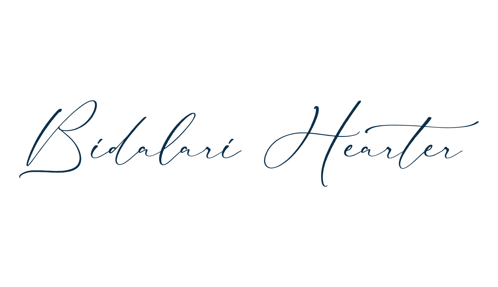 Bidalari Hearter, handwriting font preview