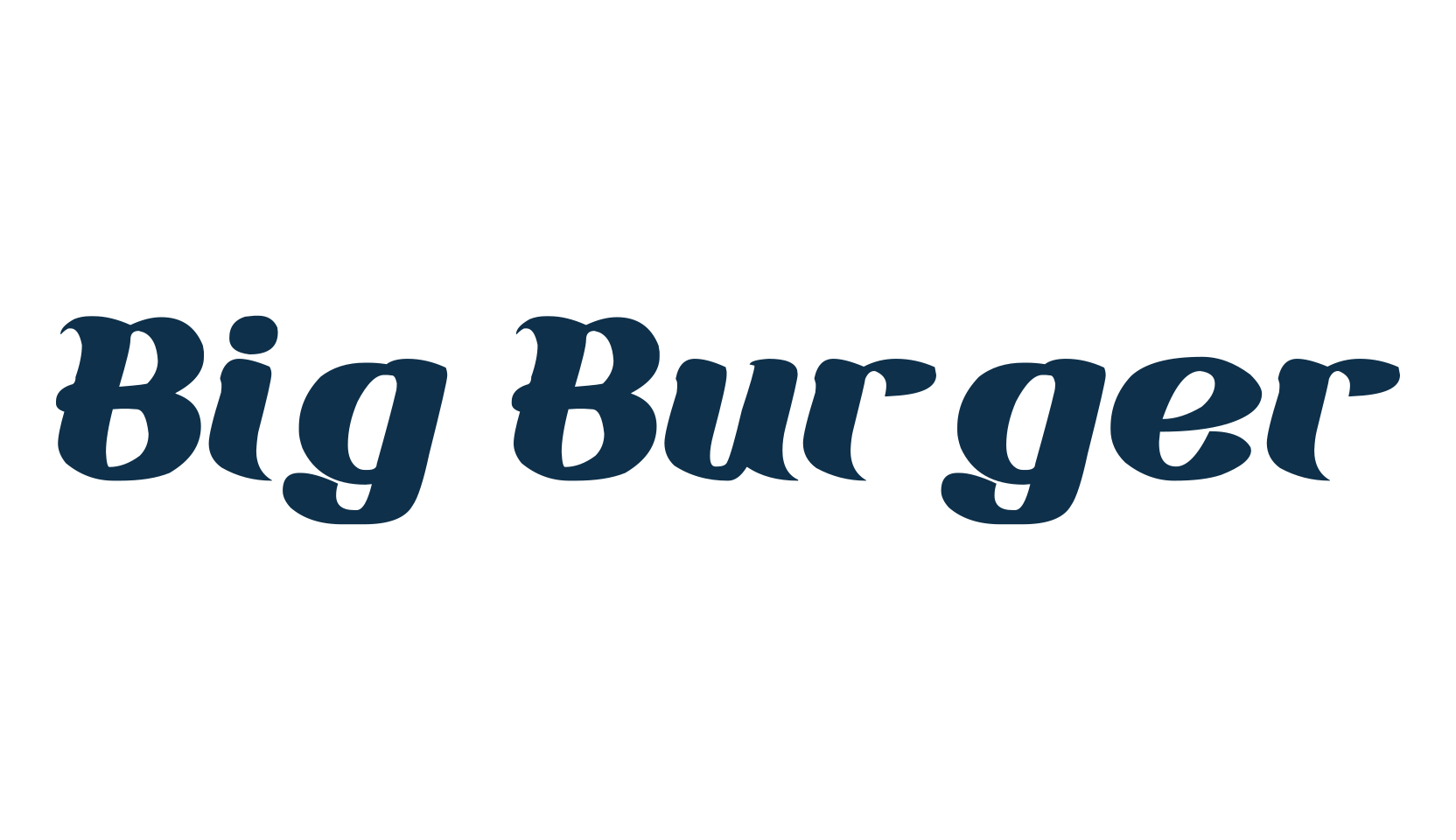 Big Burger, various font preview