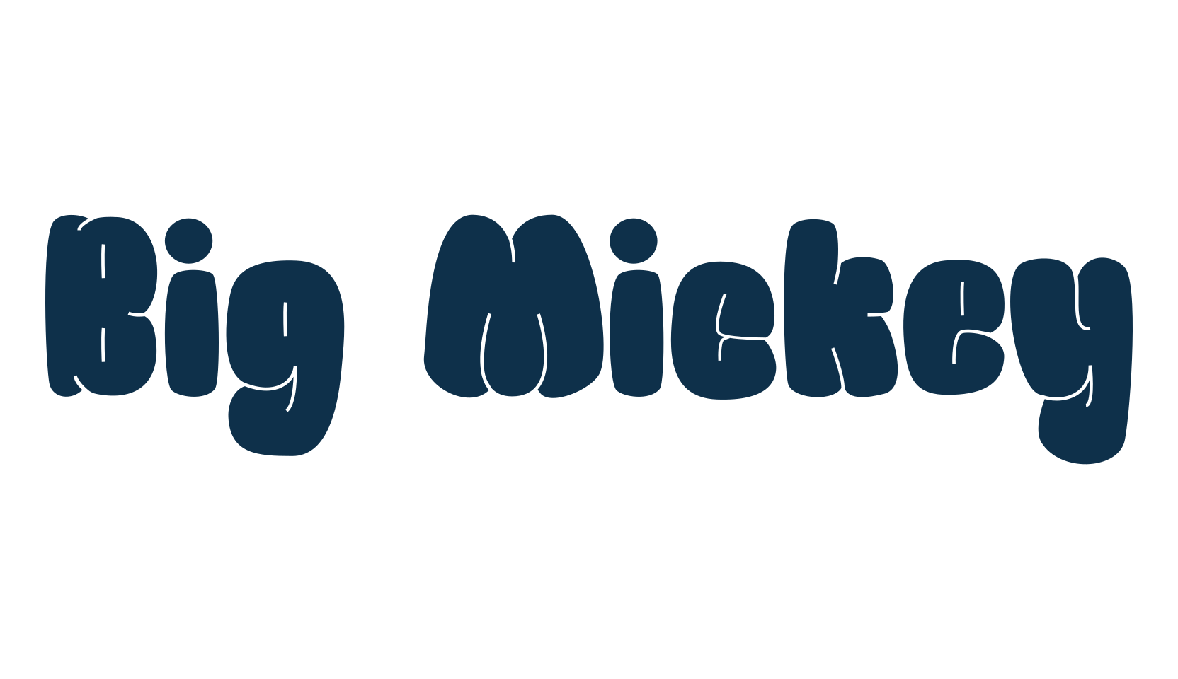 Big Mickey, fancy cartoon decorative font preview
