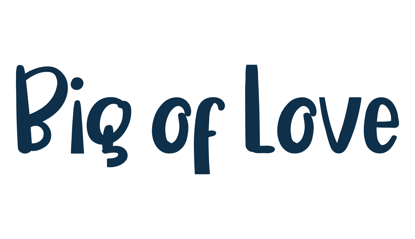 Big of Love, fancy cartoon decorative font preview