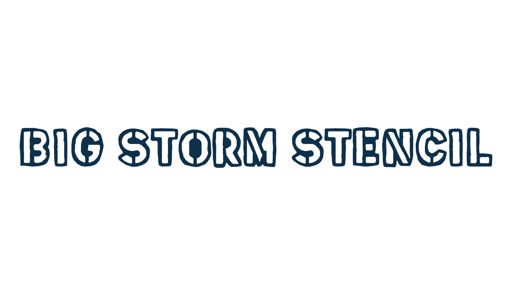 Big Storm Stencil, stencil, army font preview