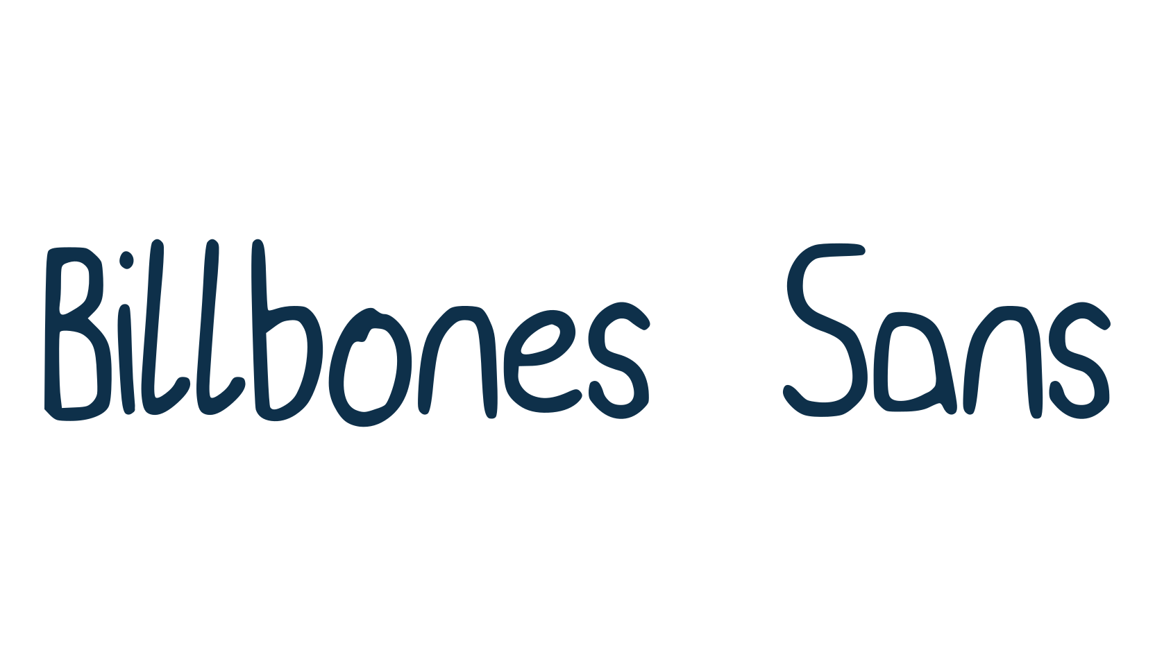 Billbones Sans, handwriting font preview