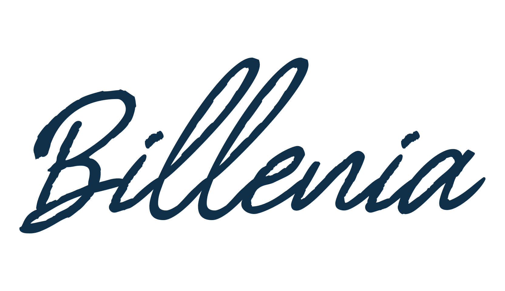 Billenia, script handwritten fancy decorative calligraphy font preview