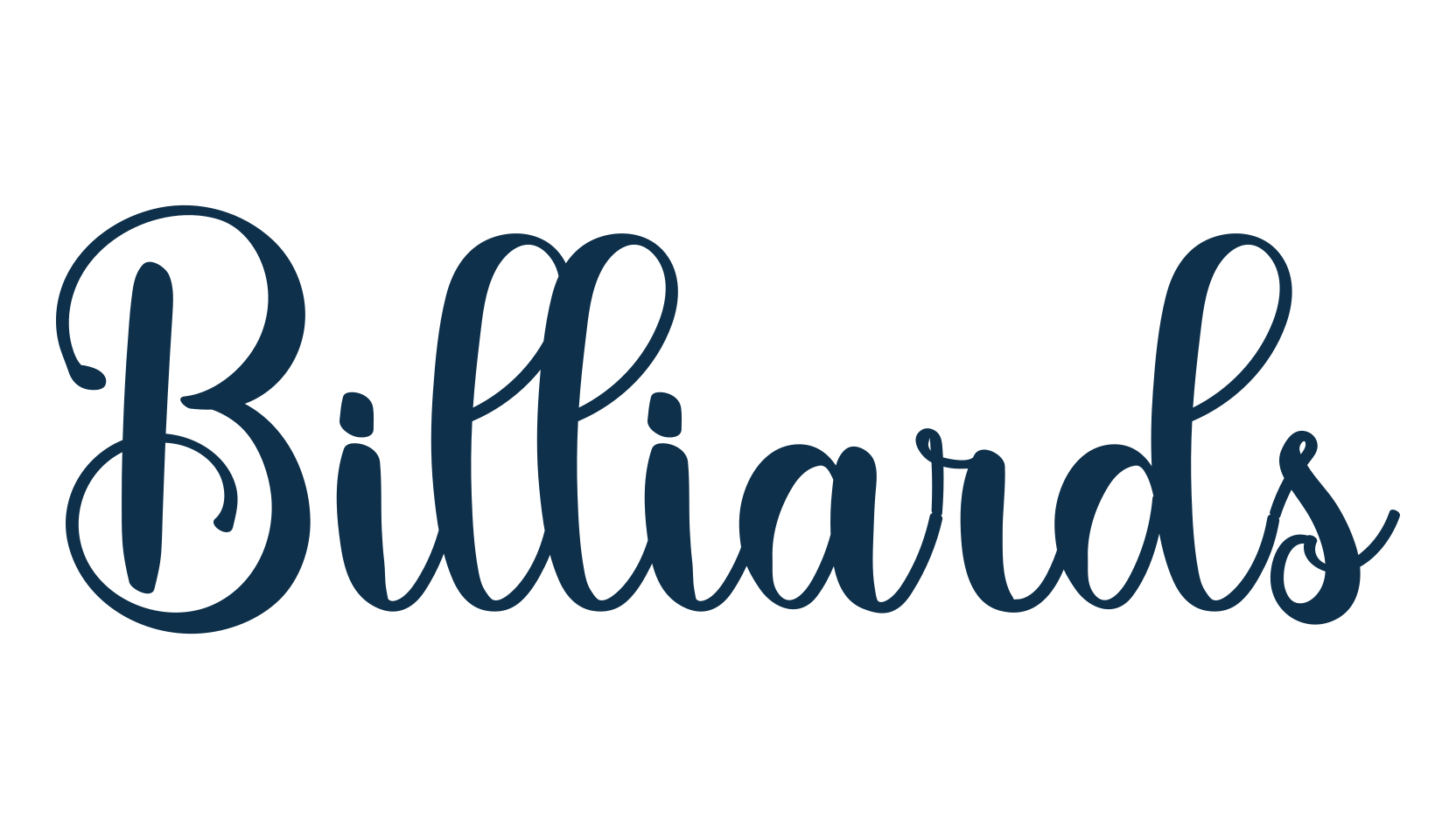 Billiards, script calligraphy fancy decorative font preview