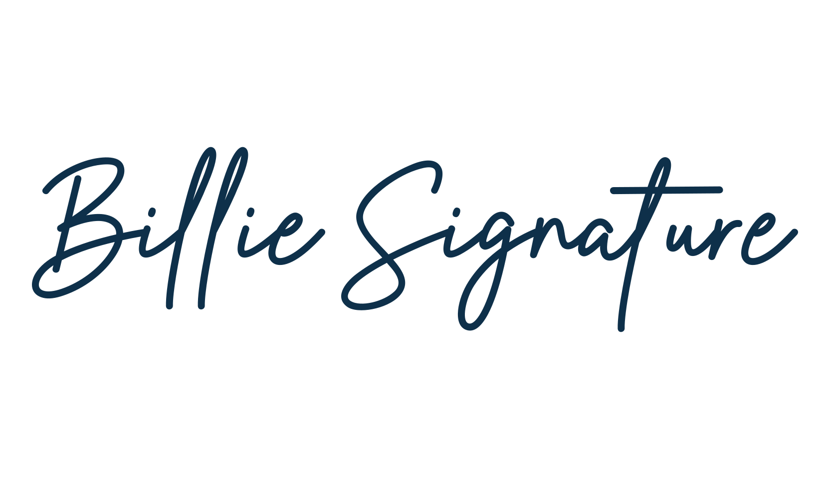 Billie Signature, script handwritten fancy decorative calligraphy font preview