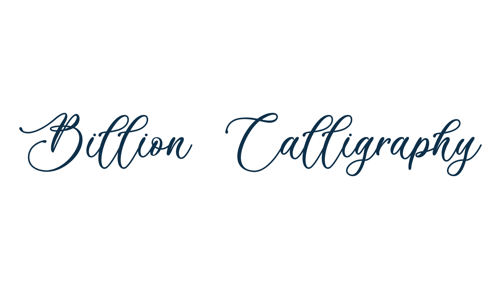 Billion Calligraphy, script calligraphy fancy decorative font preview