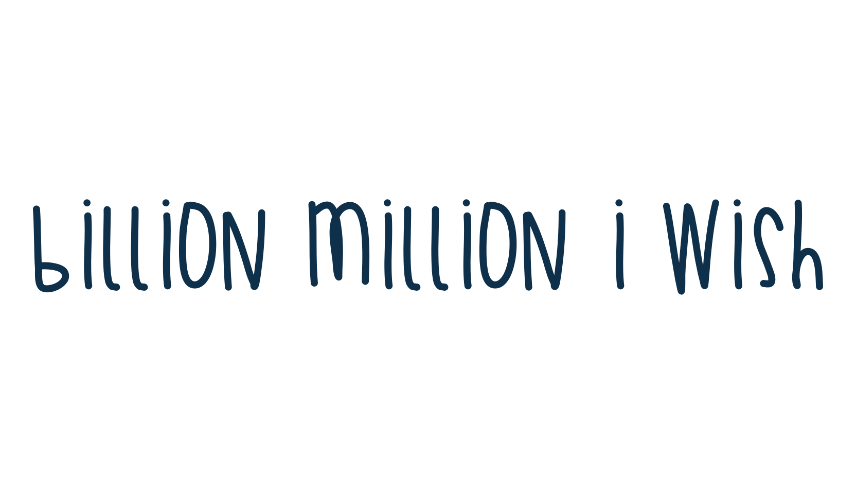 Billion Million I Wish, handwriting font preview