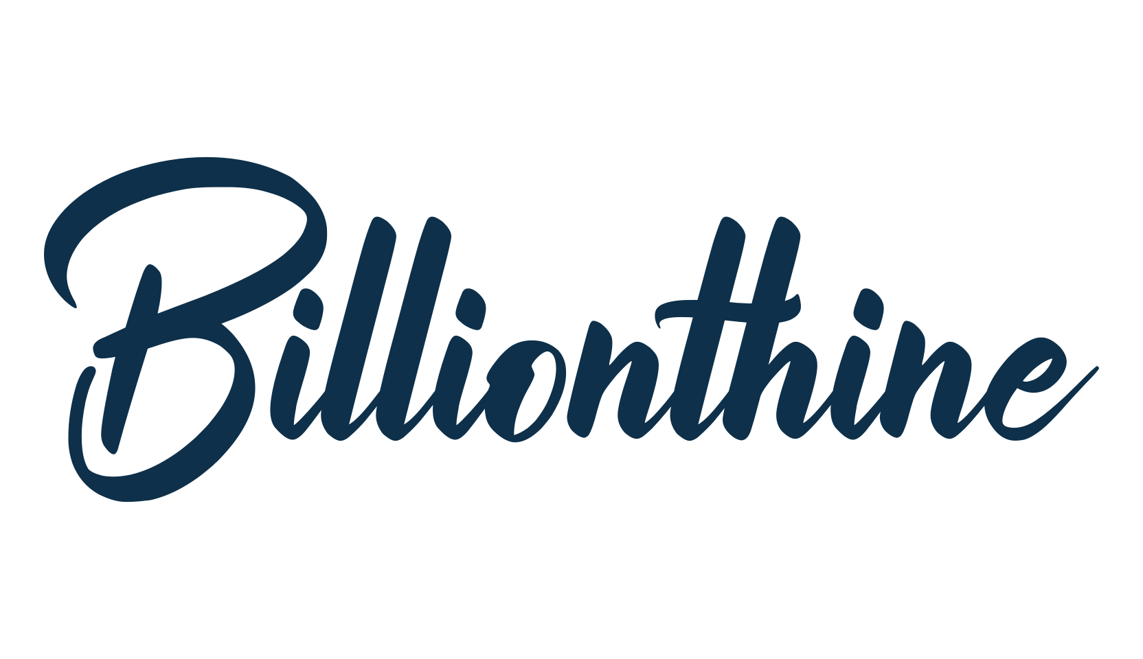 Billionthine, script calligraphy fancy decorative font preview