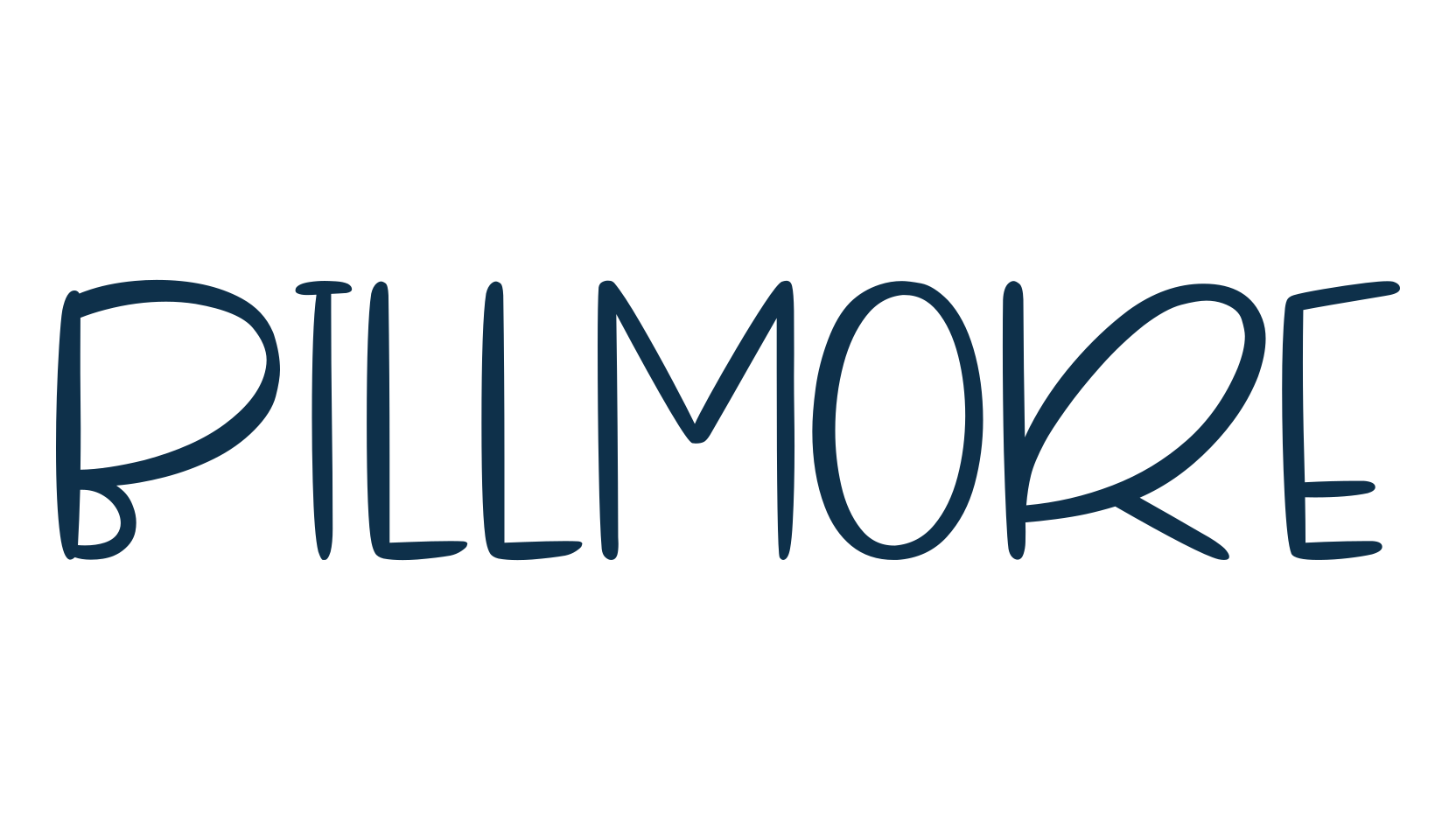 Billmore, script handwritten fancy decorative calligraphy font preview