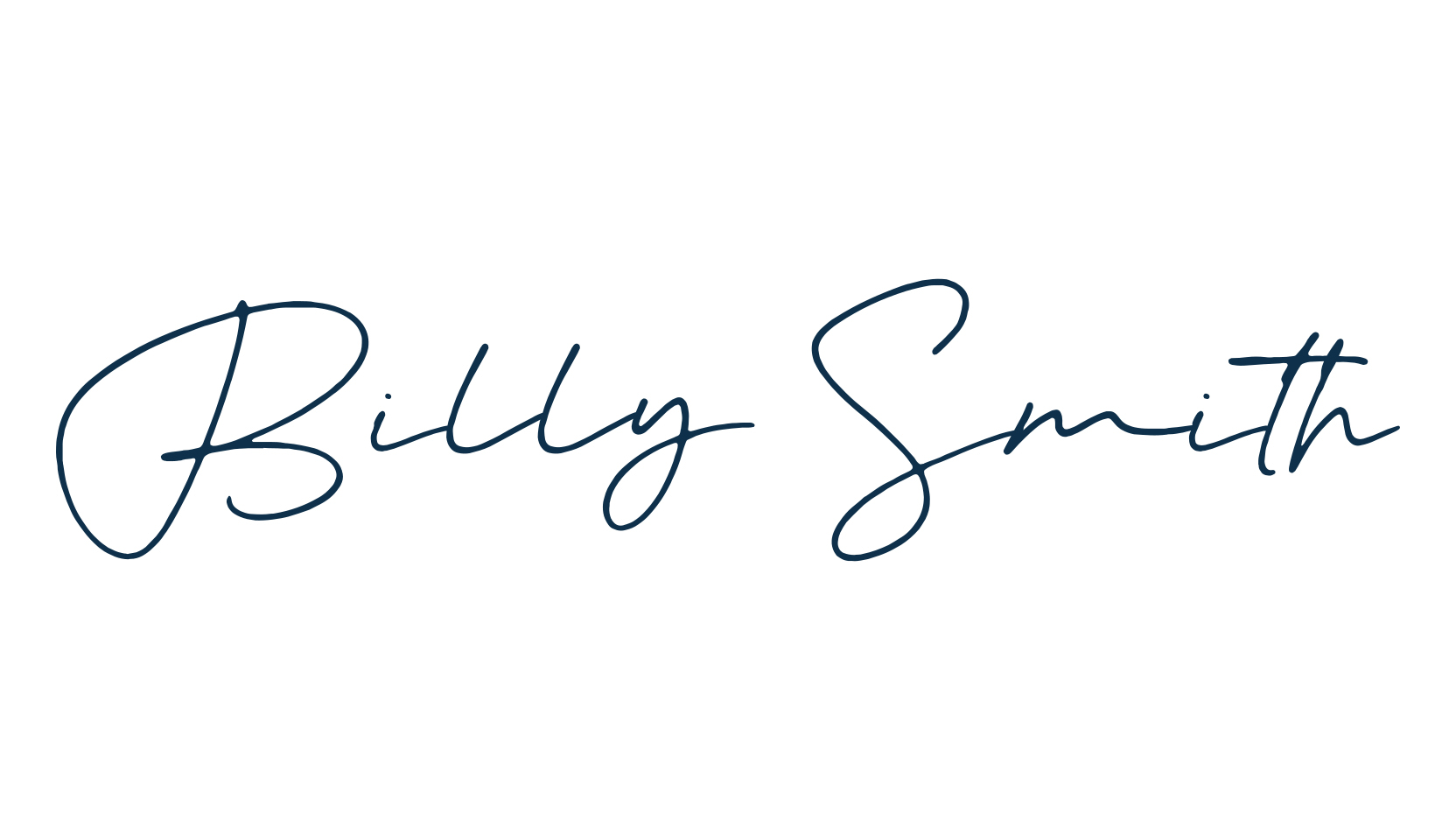 Billy Smith, script handwritten fancy decorative calligraphy font preview