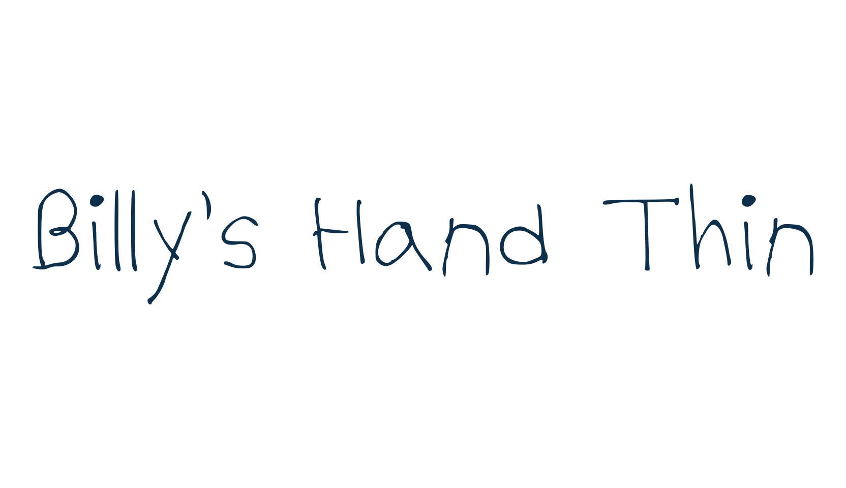 Billy's Hand Thin, script handwritten fancy decorative calligraphy font preview