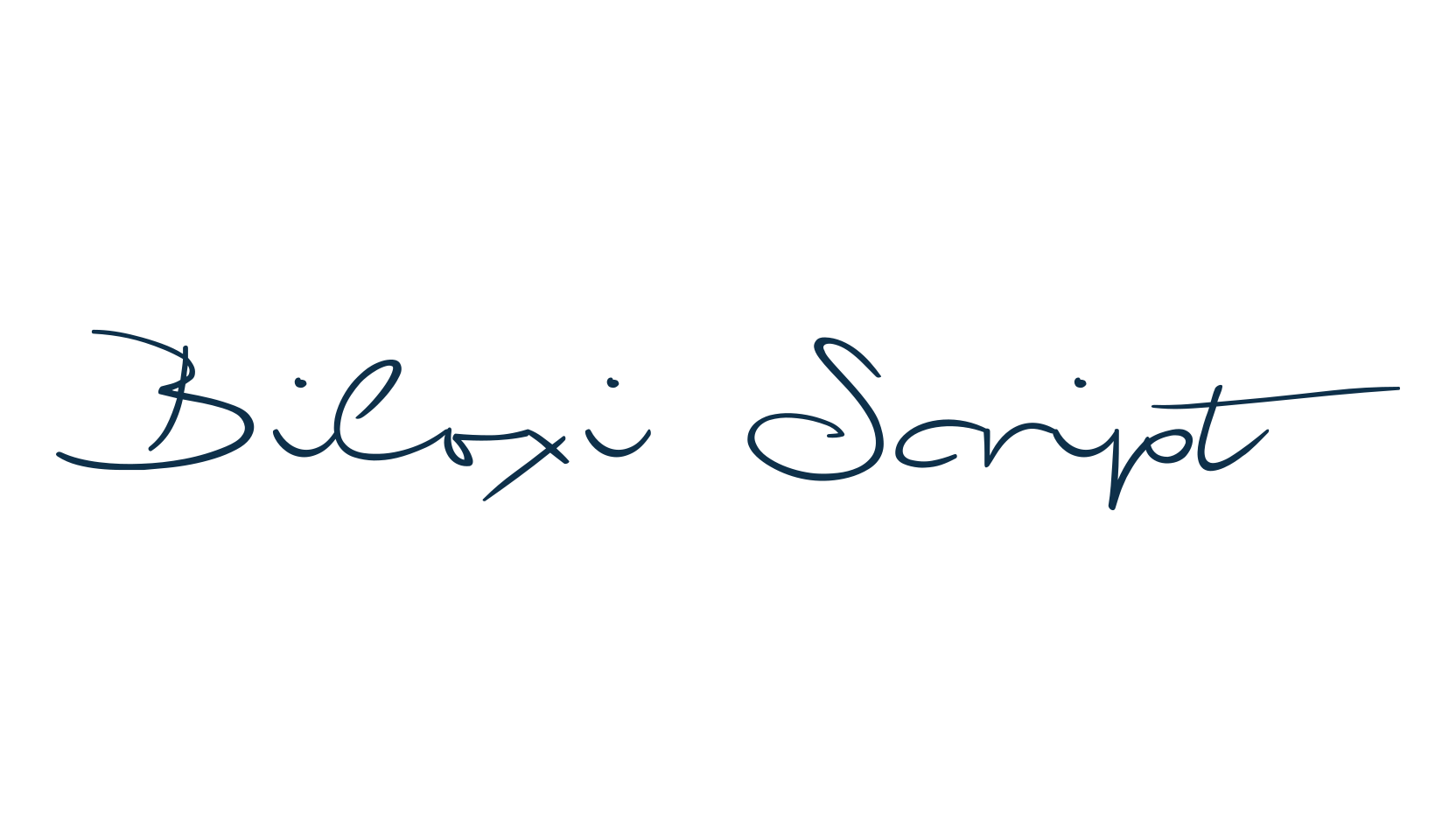 Biloxi Script, handwriting font preview