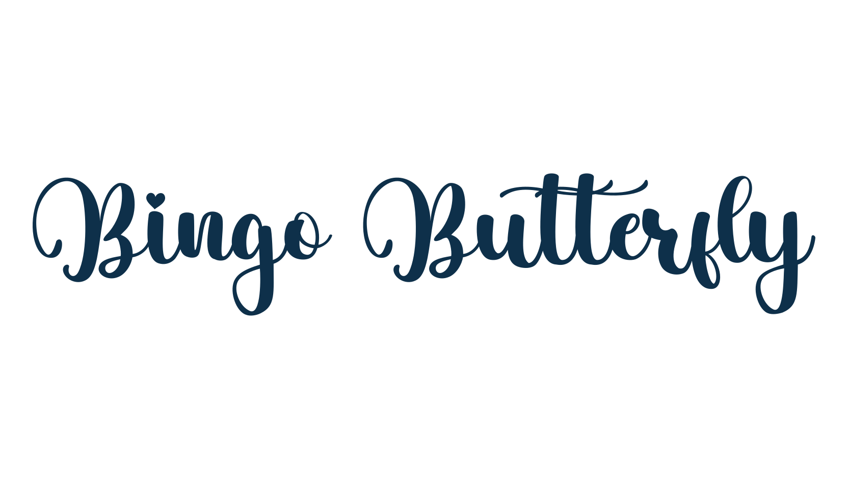 Bingo Butterfly, calligraphy font preview