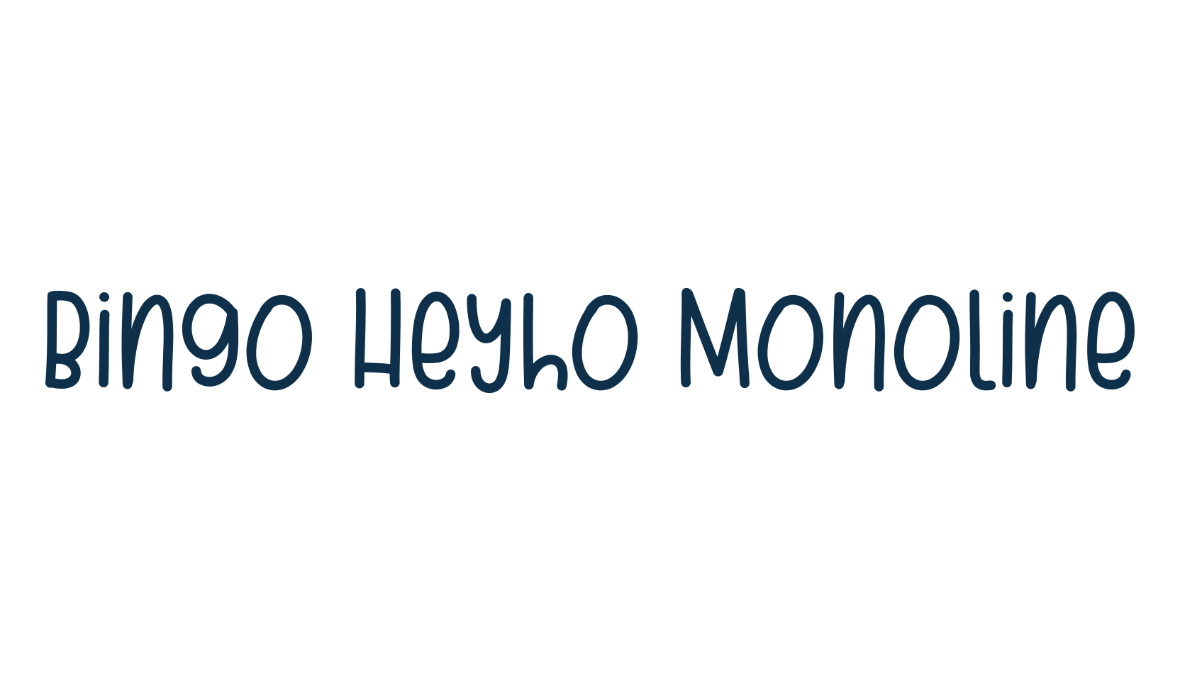 Bingo Heyho Monoline, script handwritten fancy decorative calligraphy font preview