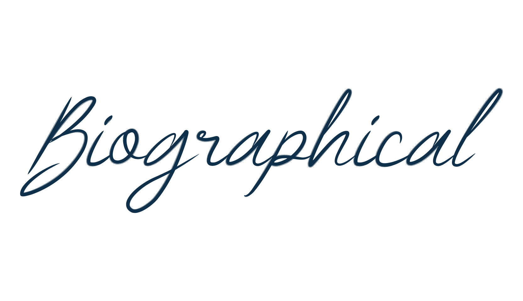 Biographical, script handwritten fancy decorative calligraphy font preview