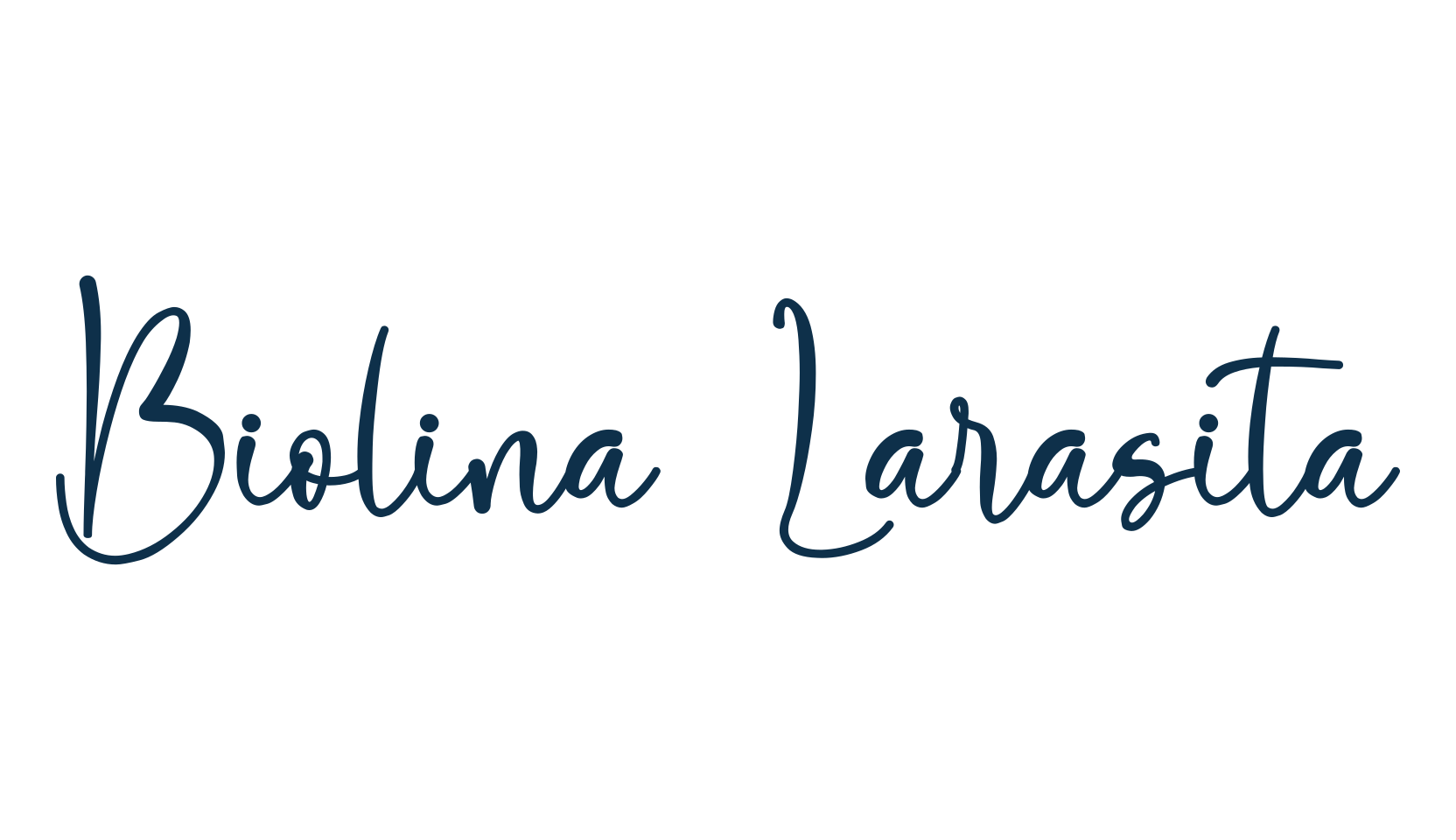 Biolina Larasita, script handwritten fancy decorative calligraphy font preview