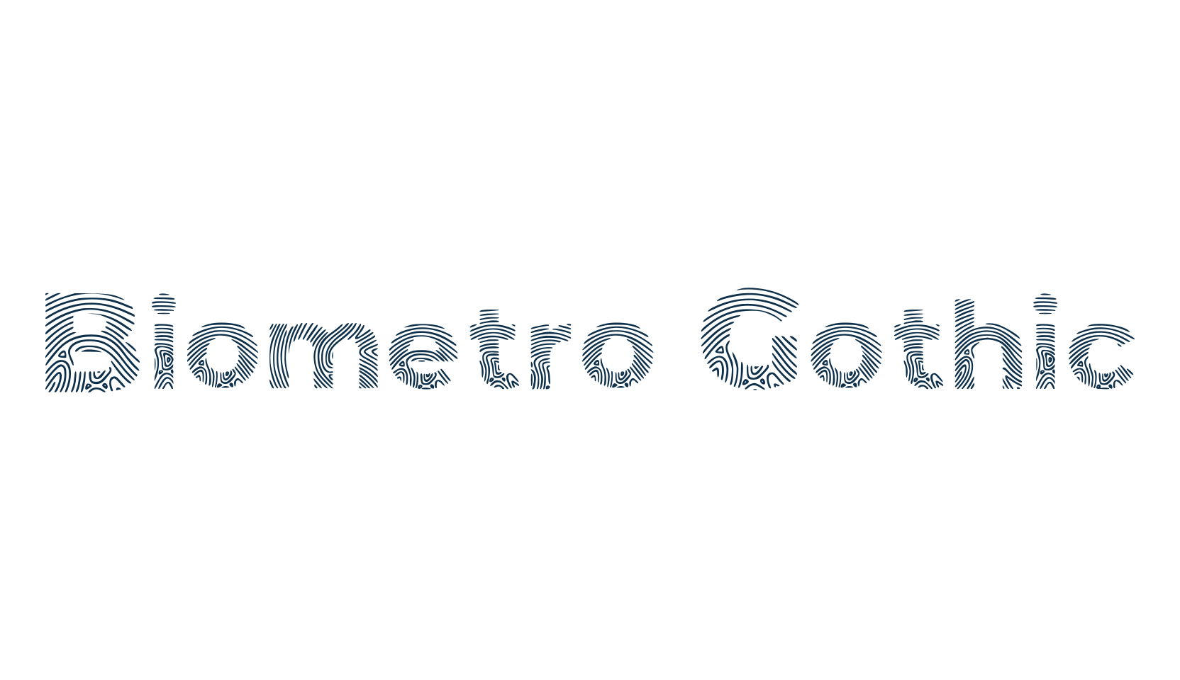 Biometro Gothic, fancy decorative font preview