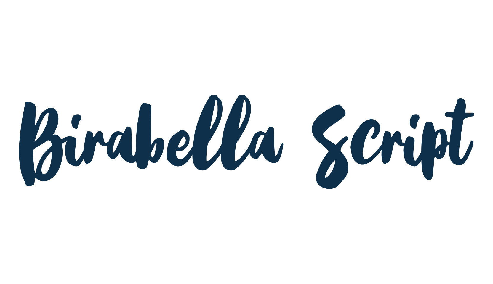 Birabella Script, script brush fancy decorative calligraphy font preview