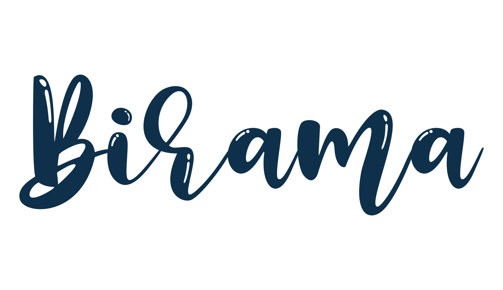 Birama, script brush fancy decorative calligraphy font preview