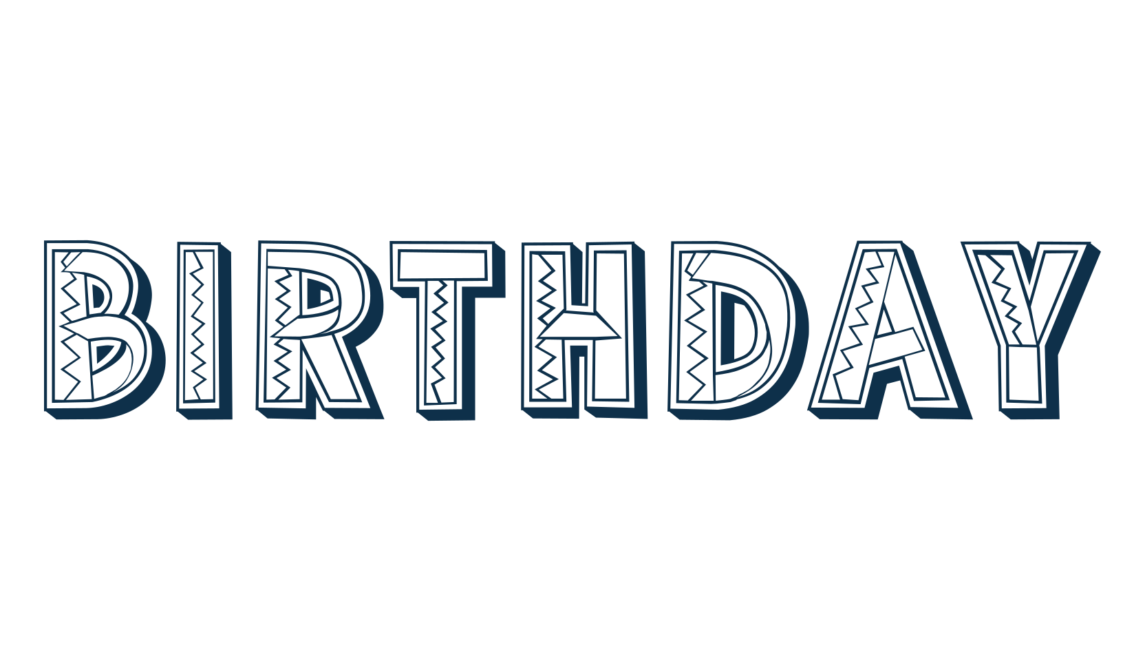 Birthday (birthday-14), fancy decorative font preview