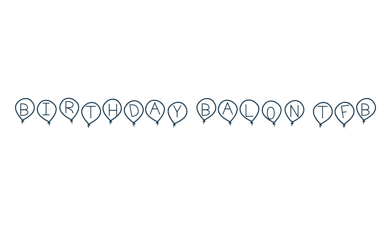 Birthday Balon TFB, fancy decorative font preview