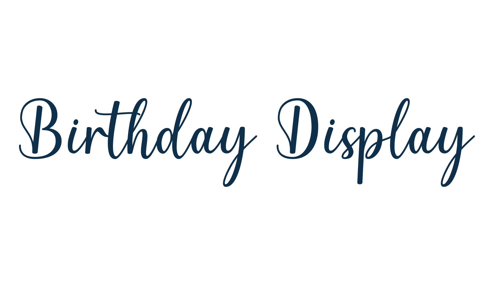 Birthday Display, fancy various decorative font preview