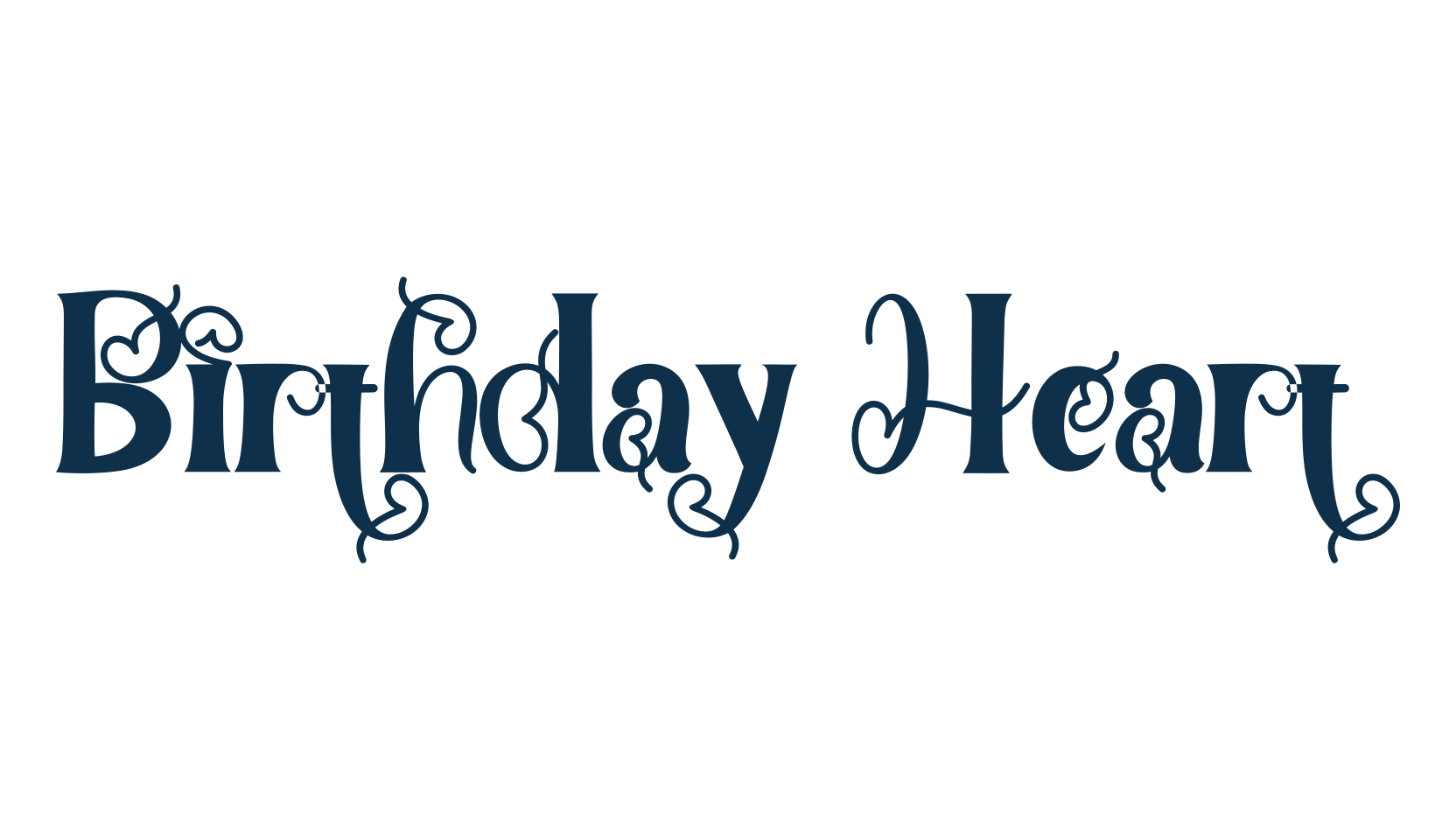 Birthday Heart, fancy decorative font preview