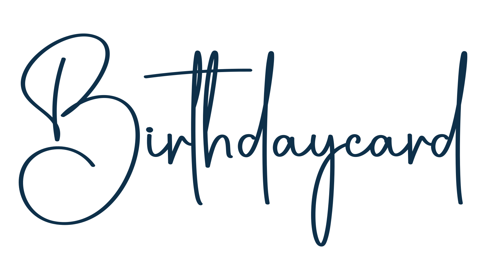 Birthdaycard, script handwritten fancy decorative calligraphy font preview