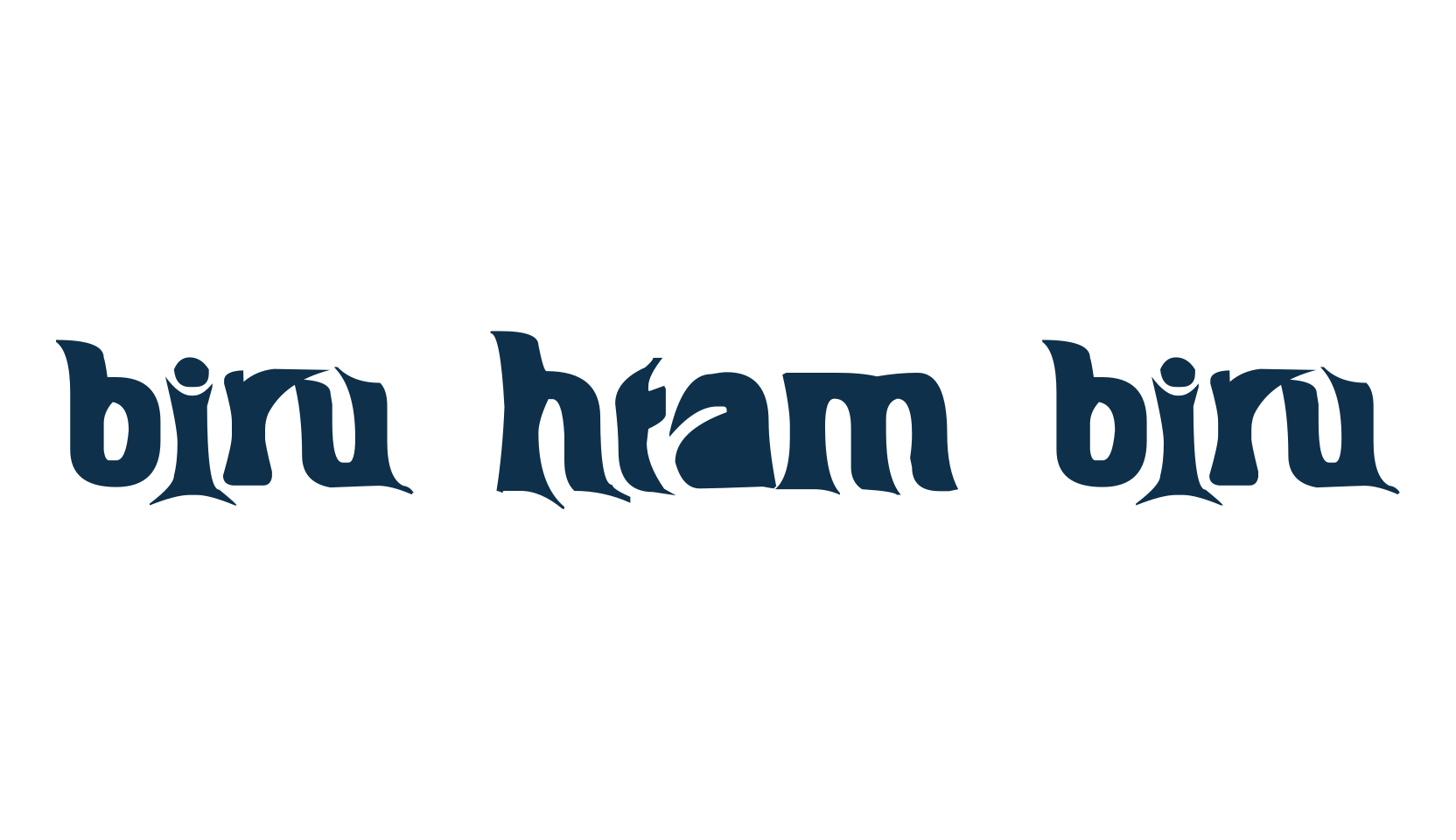 Biru-htam-biru, various font preview
