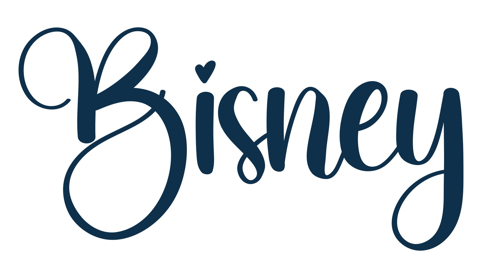Bisney, calligraphy font preview